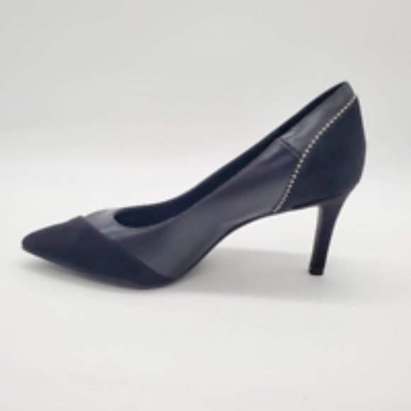Midnight Velvet Womens Classic Pump Black Pointed Toe Slip‎ On Stilettos 7.5 M - Picture 2 of 10